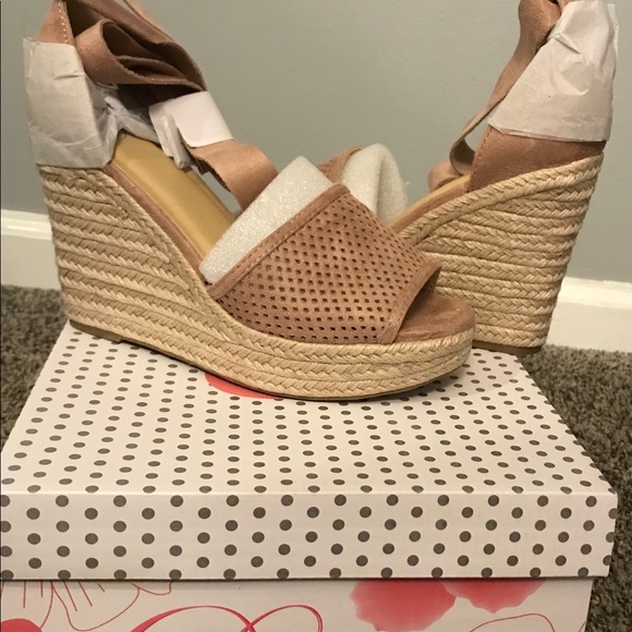 Shoes Espadrille Wedges Pink Size 8 - Picture 3 of 4